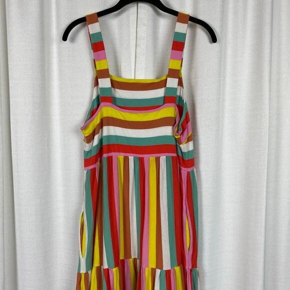 J.Crew Rainbow Stripe Maxi Dress Sz.L - Picture 11 of 15